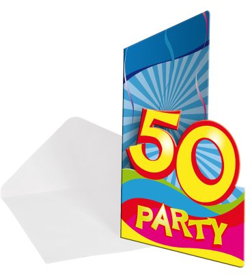 8 Geburtstags-Einladungskarten 50.Geburtstag 27250