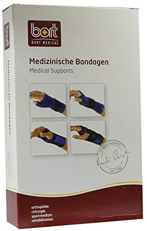 Bort Handgelenkstütze m.Daumenausspar.L blau 1 St