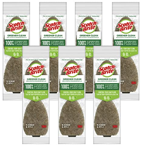 Scotch-Brite Greener Clean Dishwand Refills, 50% Of Scrubbing Fibers Made From Plants, 14 Refills