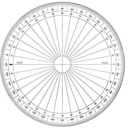 MINERVA Vollkreis Winkelmesser, Grad 360°, 30 cm, transparent