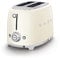 Smeg TSF01CRUK Retro Style 2 Slice Toaster - Cream