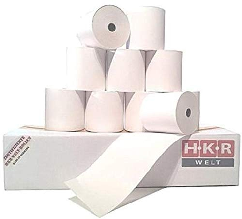 50 Thermorollen 58mm breit x 50m lang x 12mm Innenkern - Thermo Kassenrollen 58x50x12 - HKR-Welt® Bonrollen 58/50/12 aus 48g/m² Thermopapier