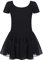 Untlet Ballettkleid Mädchen Kinder Kurarm Ballettanzug Ballett Trikot Kurzarm Body mit Chiffon Wickelrock Kinder Ballettkleidung Tanzkleid Tanzbody,Schwarz,150