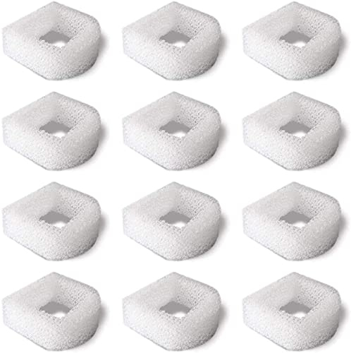 Poweka Filtre en Mousse de Rechange Accessoire (Pack de 12) pour Fontaine à Eau pour Chat Chien Animaux- Compatible avec Fontaines en Céramique et Fontaines Drinkwell 360 en Acier