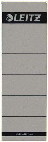 Leitz 1642 Spine Labels - Paper, Short/Wide, Pack of 10, Light Grey