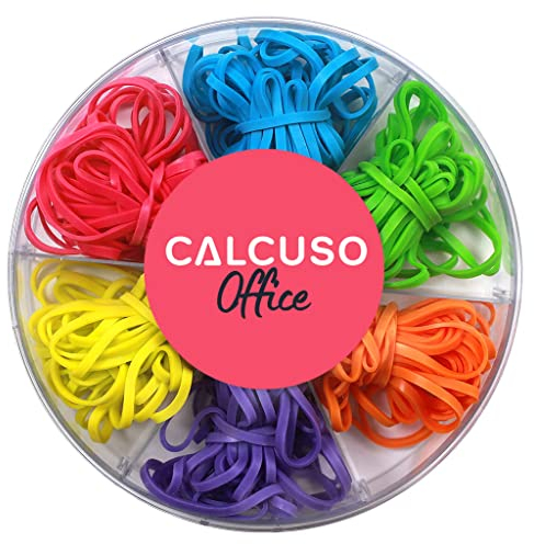 CALCUSO Elastici: Elastici colorati e elastici per uso scolastico/ufficio, 120 pezzi, 6 colori con 20 pezzi ciascuno