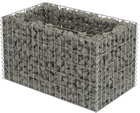 vidaXL Gabion Raised Garden Bed - Galvanized Steel, Rust-proof, 90x50x50 cm - Sturdy, Durable & Stylish Border for your Garden