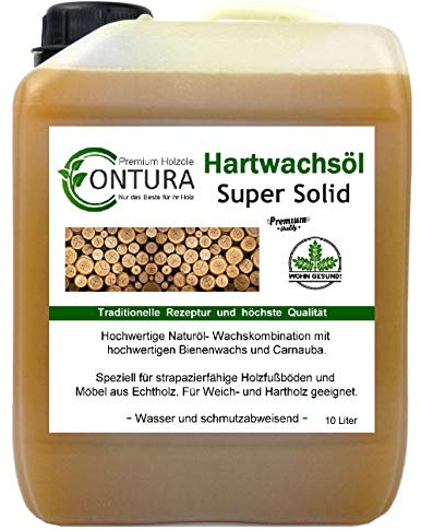 Hartwachsöl SUPER SOLID Hartöl Holzschutz Parkettöl Fußbodenöl MöbelölHolzöl Wachsemulsion (10 Liter)