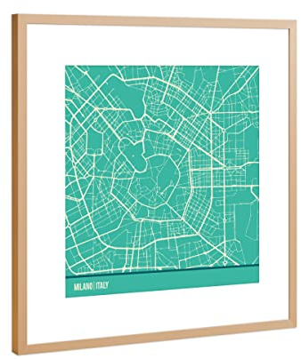 artboxONE Poster mit Rahmen Kupfer 50x50 cm Milano Italy Green von Sasha Lend - gerahmtes Poster