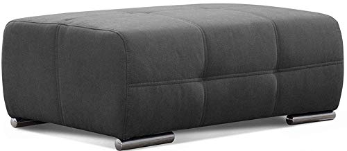 Cavadore Hocker Mistrel, Sitzhocker mit leichter Fleckentfernung dank Soft Clean, geeignet für Haushalte mit Kindern, Haustieren, 109 x 42 x 73, dunkelgrau