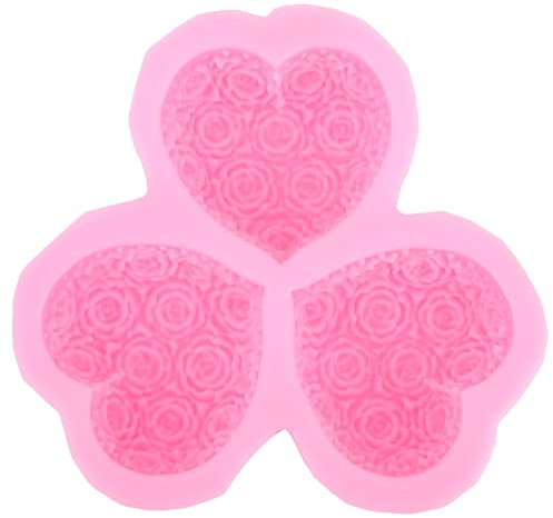 3 cavités en forme de coeur Rose fleur Silicone moule savon Fondant gâteau chocolat bougie bricolage outil de cuisson pour la saint valentin