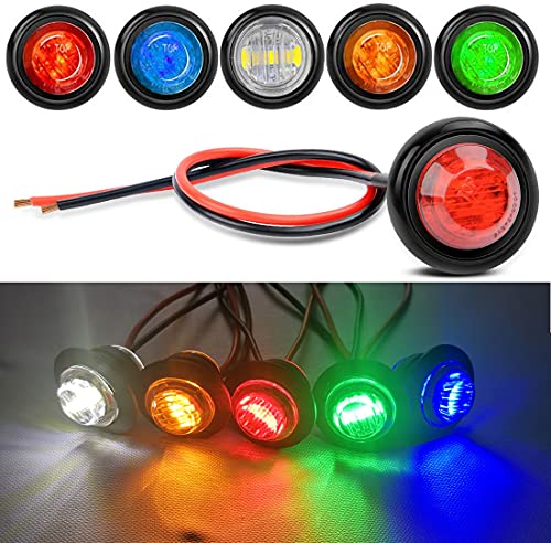 GUUZI 5 Packungen wasserdichte LED-Unterwasserbeleuchtung, LED-Innenbeleuchtung, 12 V Navigationslichter (Rot/Bernstein/Blau/Grün/Weiß)