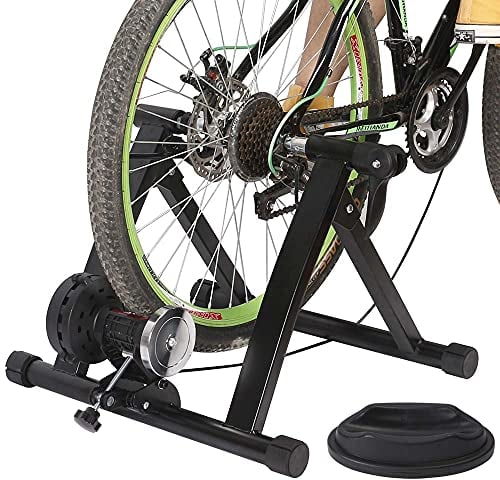 Bakaji Bike Trainer Biciletta Indoor Supporto Rullo Magnetico 6 Livelli di Resistenza Allenamento Cardio Fitness Bici Mountain Bike da Interno in Acciaio Piedini Regolabili Struttura Pieghevole