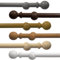 Wood Eyelet Curtain Pole 28mm with Round Finials - Trimmable - Suitable for any room - 120cm Length - Natural