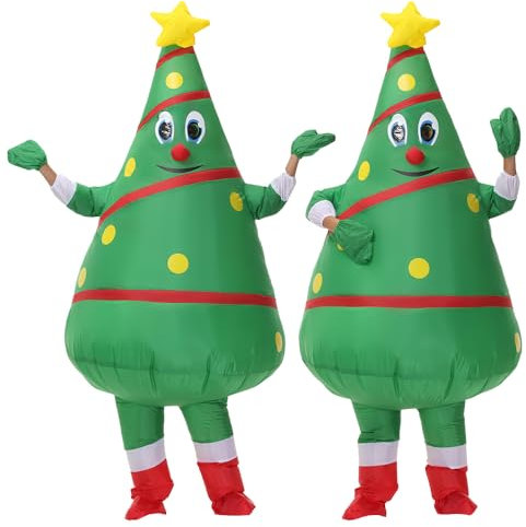 DeHasion Christmas Inflatable Christmas Tree Costume Christmas Blow-up Costume for Adult Christmas Decor (Christmas Tree Costume)