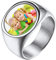 U7 Herrenring Edelstahl Ringe Männer Siegelringe mit Gravur Oval Fotoringe für Herren Fingerring Statement Ring Bandring Memorial Versprechensring Verlobungsring Personalisiert Modeschmuck für Freund