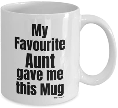MIPOMALL My Favourite Aunt gave me This Mug, Niece Nephew Gifts from Auntie, Niece Mug, Nephew Mug, Birthday Cup on his her Birthday, Best Christmas Presents AZ16