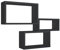 MODULARREDO | Set di 3 Mensole da Muro, Libreria Sospesa, Scaffale Parete, Nero, 45x27x15.5, 40x22x15.5 e 35x17x15.5 cm, Kit Tasselli Incluso - Made in Italy