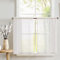 TOPICK Cortina para Cocina con Patrón Cruzado de Marfil Blanco Transparente con Lino Estilo Rústico de Gasa Corta para Ventana de Habitación o Comedor Semitransparentes Juego de 2 Unidades 63 x 90 cm