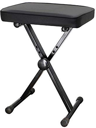DRSM Soft Piano Hocker Universal-4 Position Einstellbare Instrument Stuhl Klavierhocker 1 Person Guzheng Keyboard Gitarre Hocker Comfortably Solo Gepolsterter Sitz (Black One Size)