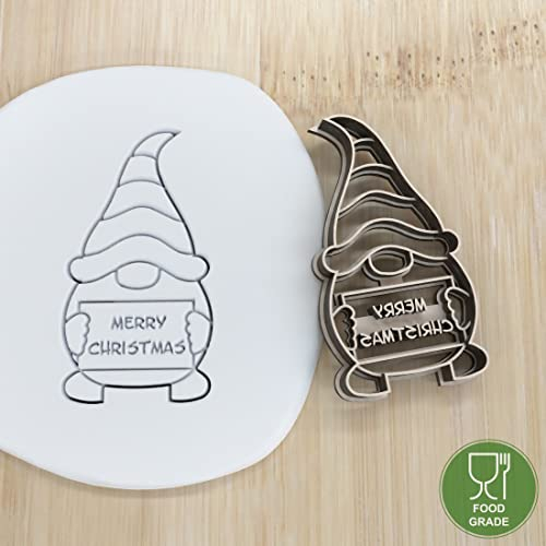 Merry Christmas Wichtel cookie cutter Fondant Keksstempel/Ausstechform keksausstecher PLA ca.8cm