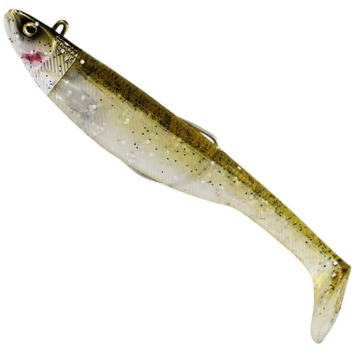 Westin 17cm 75g Magic Minnow Jig - 1 Jigkopf + 2 Gummifische, Farbe:Pearl Sand
