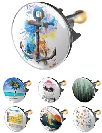 Arteneur Waschbeckenstöpsel 40mm Wasserfarben Anker – Edelstahl Excenterstopfen mit extra Schwerer Messingschraube für stabilen Halt | Universeller Abflussstopfen für Waschbecken