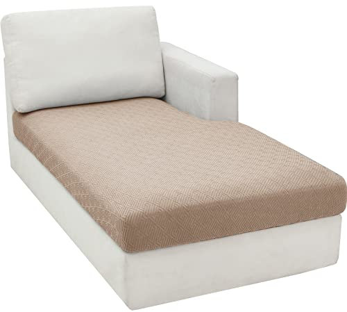 CHELZEN Sofa Sitzkissenbezug, Hochelastischer Sitzbezug, Stretch Sofasitzbezug Schonbezug Schutz Sofabezug L-förmiger Ecksofas für Wohnzimmer (Chaiselongue, Khaki)