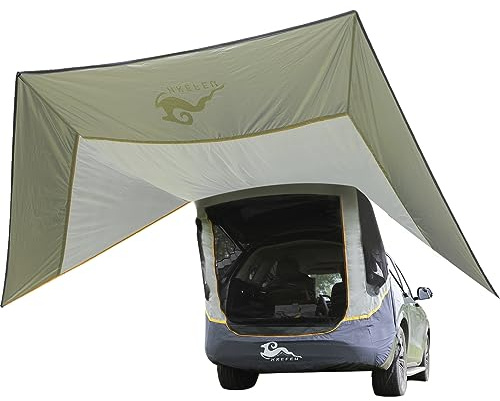 HREFEU SUV Tailgate Tent with Three Sides with Shade Awning Tent for Full Size SUV Car Camping,Waterproof 3000MM UPF 50+