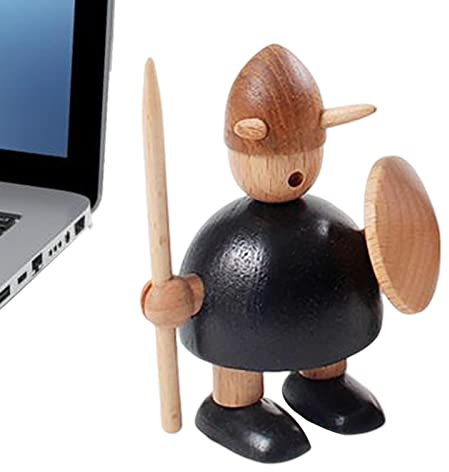 Eastuy Wikinger-Statue aus | Buchenholz-Skulptur-, nordische Wikinger-Skulptur, Regaldekoration, handgefertigte Skulptur, ideal für Kinderzimmer