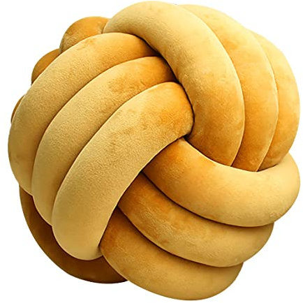 GYCS Weiche Knoten Ball Kissen Knoten Kissen knotenkissen Bett Gefüllte Kissen Wohnkultur Kissen Ball Plüsch Bett deko Werfen gut gut abgedichtet-Padded,Dark Yellow,22cm