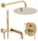 Rea LUNGO GOLD + BOX VASCA INCASSO Set Doccia Sistema Doccia in Ottone per Bagno (Oro)