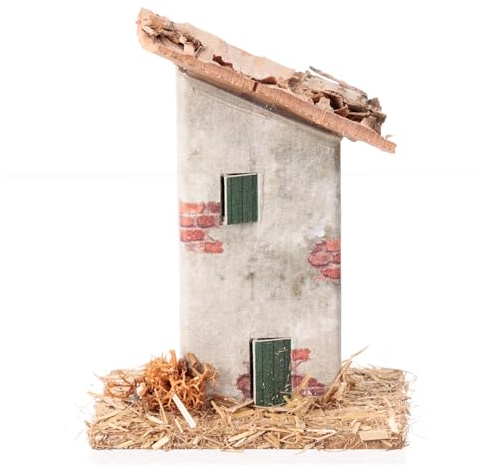 Holyart Rustikale Häuschen, Krippenzubehör, für 8 cm Krippe, 10x5x5 cm