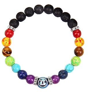 LODMLOER Sternzeichen-Armband, 7 Chakra, 12 Sternbild-Armbänder, 8 Mm Perlenarmband Für Herren, Für Damen Und Herren, Lava-Yoga-Armreif, Strand-Sommer-Schmuck, Zwillinge, 19 cm