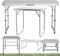 VickyHome 90x60x67CM Klapptisch Hochleistungs-Bock aus Metall, klappbarer Camping-Esstisch Tragbarer rechteckiger Garten-Picknick-Bocktisch mit 2 verstellbaren Höhen