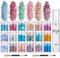 Body Glitter Festival Accessories - Chunky Cosmetic Glitter with Gel Glue and Brush (18 Colors) for Body, Cheeks, Hair, Christmas, Stage, Party