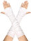 OTKARXUS Women Arm Warmers,1 Pair Lotus Leaf Edge Style Knitted Long Sleeve Fingerless Gloves,Winter Warm Mittens Wrist Warmers with Thumb Hole for Ladies Female Girls (White)