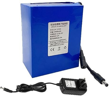SSCYHT DC 12V Rechargeable Li-Ion Battery 12 Volts Lithium Battery Pack for 12V Power Device Portable Polymer Lithium Battery with Charger,12V33000MAh