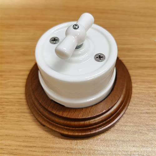 PEKMAR Lampada da Parete con Interruttore Rotante Interruttore a manopola Smart Light 10A 250V for la Decorazione Domestica (Color : White) (Color : Weiß)