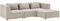 Juskys modulares Sofa Domas L - Couch für Wohnzimmer - 3 Sitzer - Ottomane, Armlehnen & Kissen - Ecksofa Eckcouch Ecke - Garnitur Stoff Beige