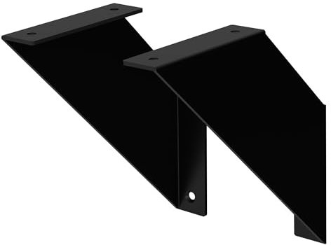 ML-Design 2 Stück Regalhalterung 20 cm, Schwarz, Metall, Dreieckige Regalhalterungen, Schwebende Regalwinkel, Wandmontage, 90° Wandhalterung, Regalträger Wandregal Wandkonsole Hängeregal Regalstütze