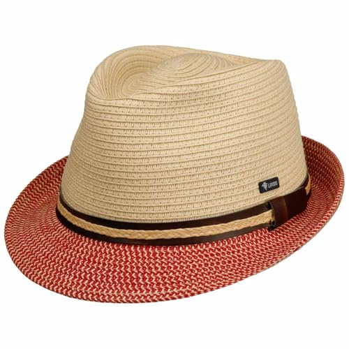 Lipodo Chapeau en Paille Montenovo Trilby Homme - Made in Italy de Soleil avec Bandeau Cuir Ete Printemps-ete