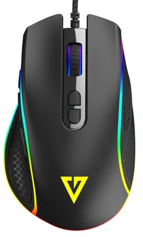 Modecom Volcano Veles Kabelgebundene Gaming-Maus mit RGB LED Beleuchtung | Ergonomische PC Maus mit Optischem Sensor | Präzise Gamer Mouse für Laptop & Desktop | 7 Tasten & Programmierbar