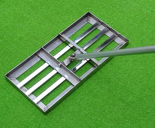 Tool, Lawn Leveling rake Stainless Steel Lawn Leveling rake Lawn Leveler Tool for Soil Grass Golf Field Garden Backyard Lawn Farm Soil Dirt Sand Top Dressing