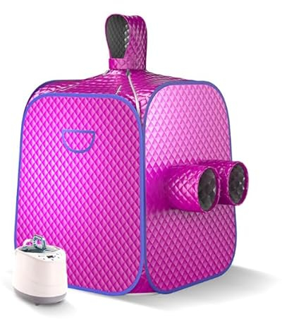 Mobile Mini Dampfsauna, 1000W Heimsauna mit Fernbedienung, 9 Temperaturstufen, 5-95 Min Timer Funktion, Faltbare Saunakabine mit 3L Dampferzeuger, Mobile Sauna Spa Fördern Sie Die Durchblutung