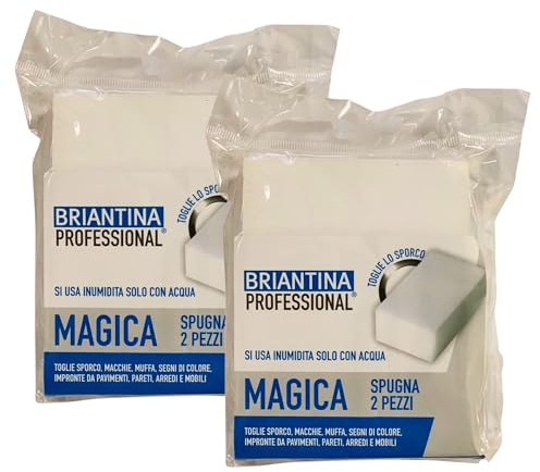 Spugna Magica, Toglie Sporco, Macchie, Muffa, Segni Di Colore, Impronte Da Pavimenti, Pareti, Arredi e Mobili. Si Usa Inumidita Solo Con Acqua (Confezione Da 2 Pezzi) (2 Confezioni)