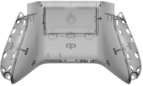 eXtremeRate Rückgehäuse Case für Xbox Series X/S Controller, DIY-Ersatz Backplate Shell & Batterieabdeckung Skin Cover Set für Xbox Core Controller Model 1914-Transparent Schwarz