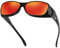 DUCO Herren und Damen Sonnenbrillen Polarisiert Unisex Brille UV400 Schutz Wrap Around Blendschutz Überbrille für Brillenträger Fit-over Polbrille (M Größe Schwarz Rahmen Revo Rot Linse)