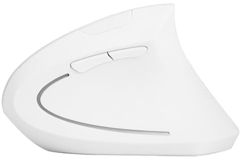 Mouse Vertical, Ergonomic Vertical Mouse Wireless Ergonomic Vertical Gaming Mouse NOn Delay 2.4GHz Optical 1600DPI for Pc Laptop (White)