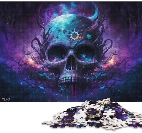 1000-teiliges Puzzle für Erwachsene, Nebelschädel-Puzzle für Erwachsene, Kartonpuzzle, Lernspiel, Herausforderungsspielzeug (Größe 38 * 26 cm)